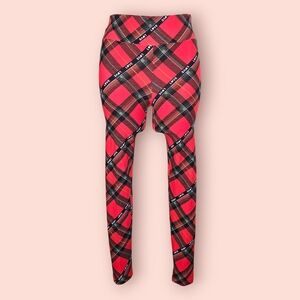 No Boundaries Red and Black Plaid Leggings